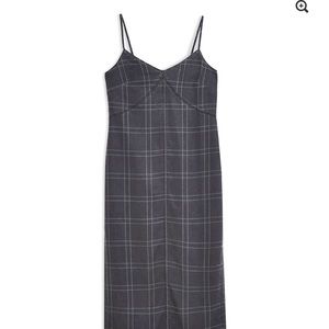 Check Denim Midi Dress TOPSHOP